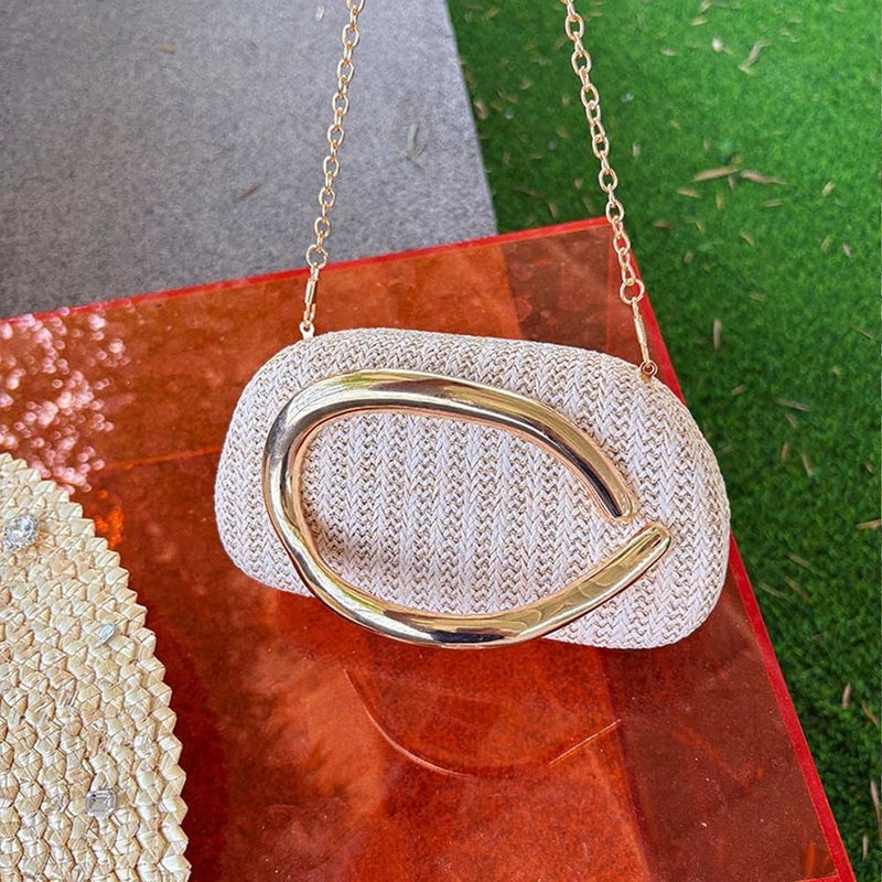 CUXVA Acrylic Clutch Purse for Women Classic Round Acrylic Evening Handbag Vintage Metal Handlebars Bag for Wedding Party Prom - Image 4